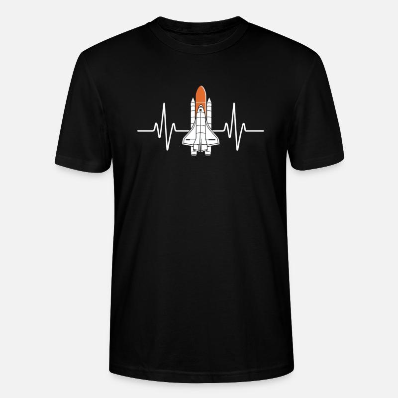Herzschlag Space Shuttle Design - Stanley/Stella Unisex Bio-T-Shirt CRAFTER - Schwarz