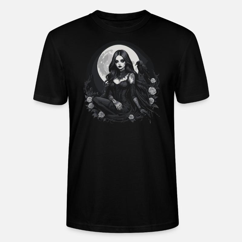 Dunkles Wellendesign - Stanley/Stella Unisex Bio-T-Shirt CRAFTER - Schwarz