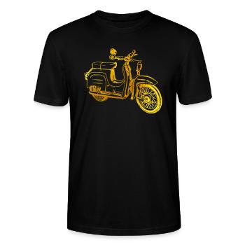 Simson Schwalbe GDR Moped - Stanley/Stella CRAFTER Unisex Organic T-Shirt - black - Front - Alina (178cm) & Michal (187cm)
