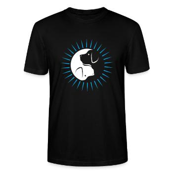 Yin Yang Hund Geschenk - Süßer Labrador - Stanley/Stella Unisex Bio-T-Shirt CRAFTER - Schwarz - Vorne - Alina (178cm) & Michal (187cm)