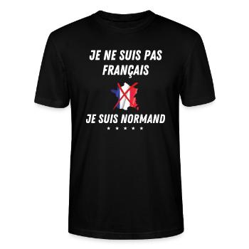 Je ne suis pas français, je suis normand - T-shirt bio CRAFTER Stanley Stella Unisexe - noir - Devant - Alina (178cm) & Michal (187cm)