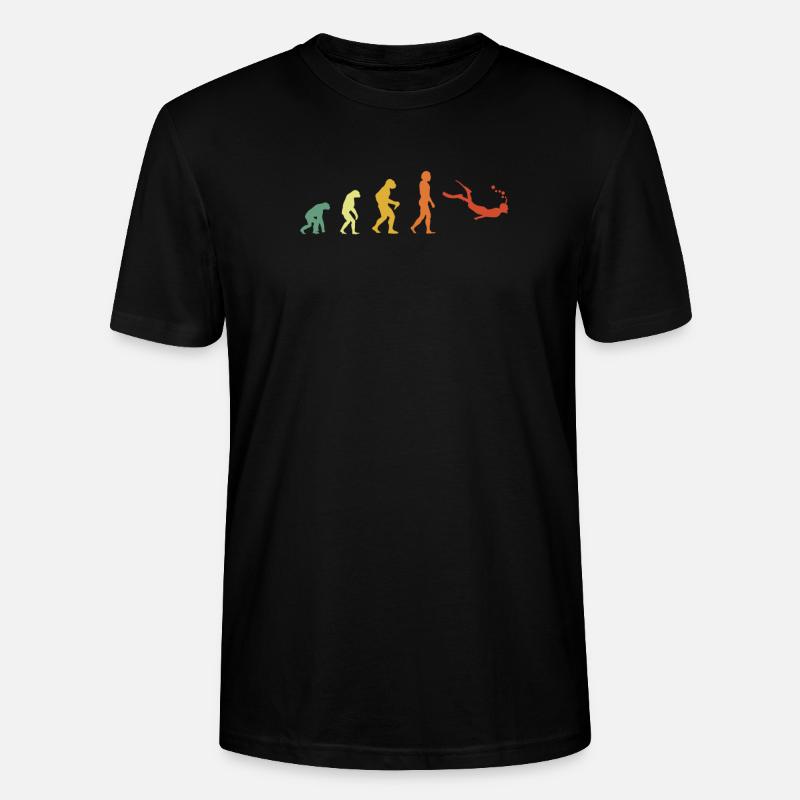 Hipster Snorkeling Evolution - Stanley/Stella CRAFTER Unisex Organic T-Shirt - black