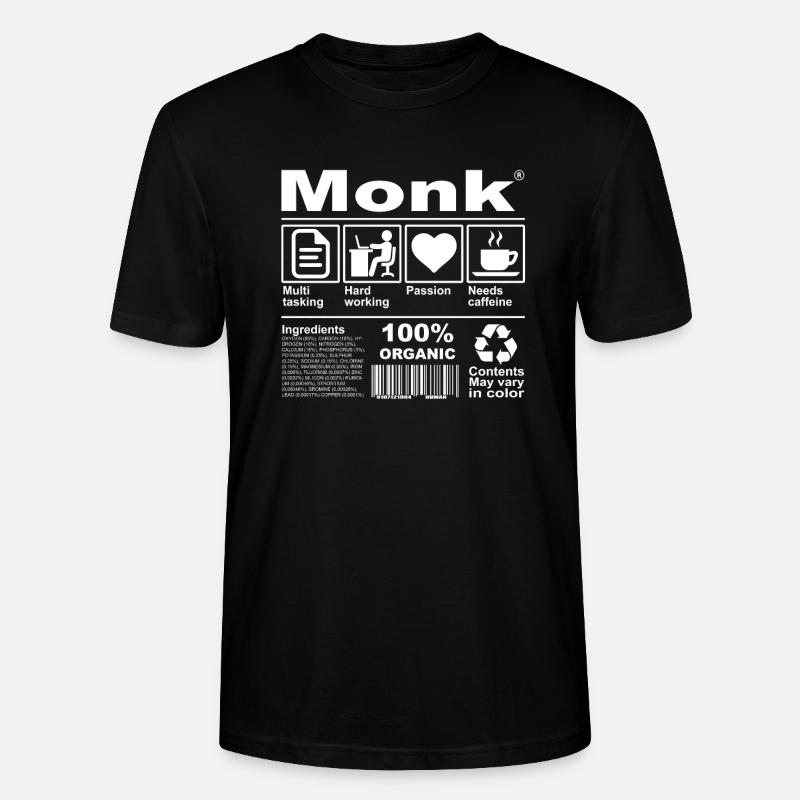 Monk - Stanley/Stella Unisex Bio-T-Shirt CRAFTER - Schwarz