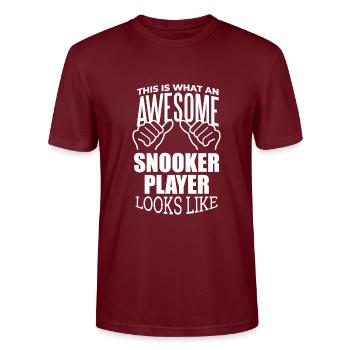 Snooker - Stanley/Stella CRAFTER Unisex Organic T-Shirt - burgundy - Front - Alina (178cm) & Michal (187cm)
