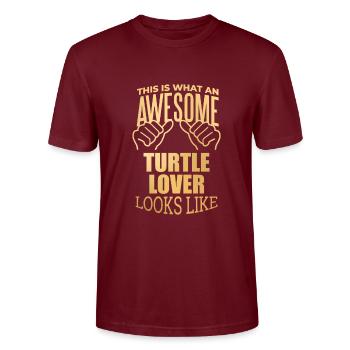 tortue - T-shirt bio CRAFTER Stanley Stella Unisexe - bordeaux - Devant - Alina (178cm) & Michal (187cm)