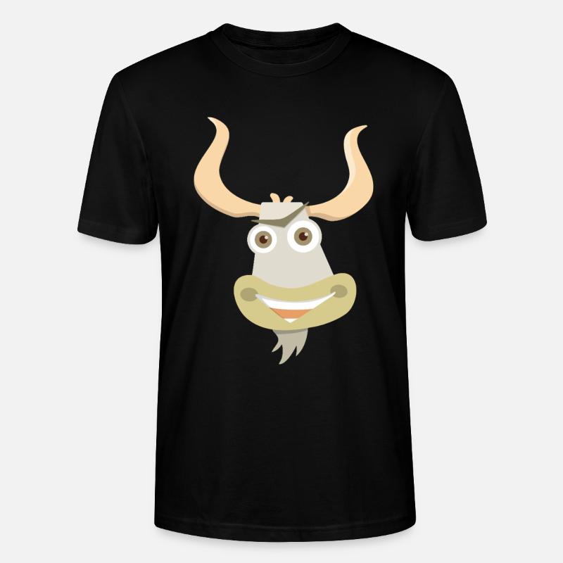 Fröhliche Illustration eines Yakkopfes - Stanley/Stella Unisex Bio-T-Shirt CRAFTER - Schwarz