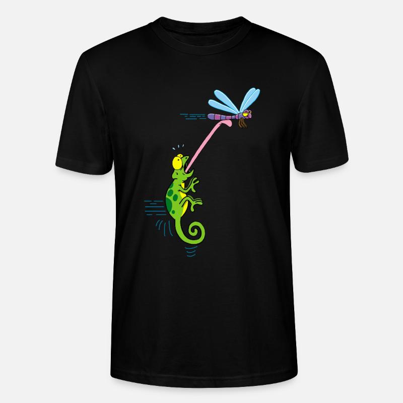 La libellule et le caméléon - T-shirt bio CRAFTER Stanley Stella Unisexe - noir
