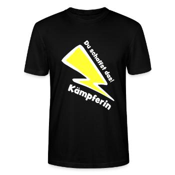 Du schaffst das! Kämpferin - Glücksbringer Mädchen - Stanley/Stella Unisex Bio-T-Shirt CRAFTER - Schwarz - Vorne - Alina (178cm) & Michal (187cm)