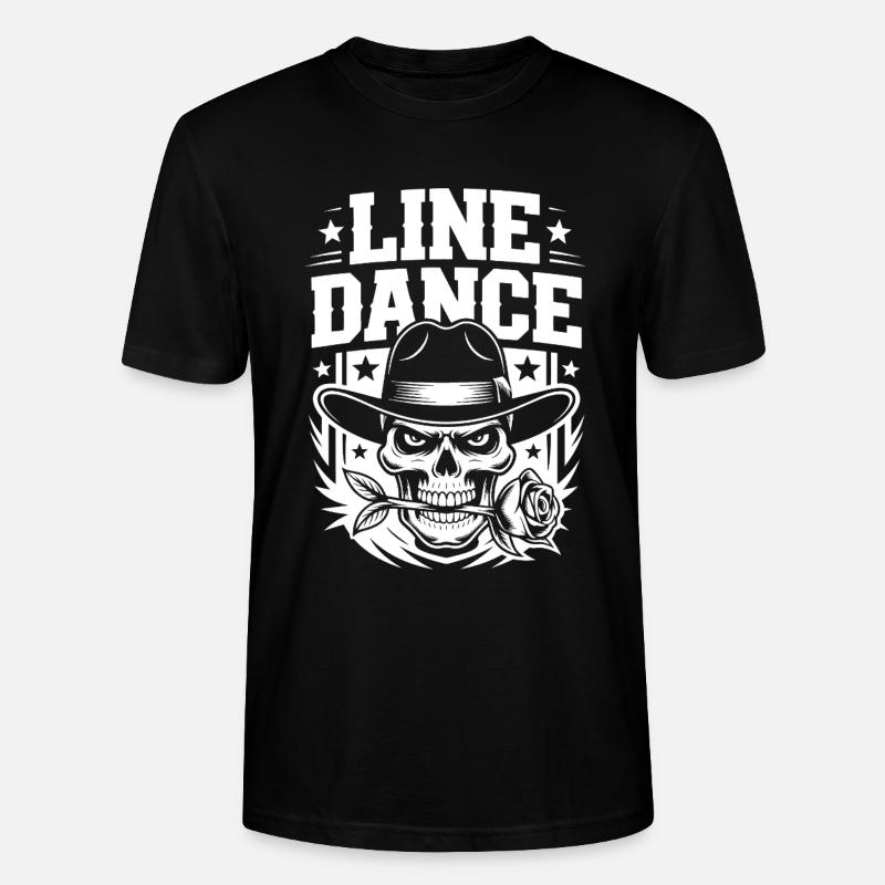 Line Dance Skelett mit Rose - Stanley/Stella Unisex Bio-T-Shirt CRAFTER - Schwarz