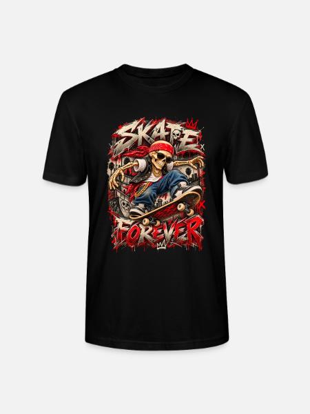 Skelett-Skater Forever Graffiti - Stanley/Stella Unisex Bio-T-Shirt CRAFTER - Schwarz
