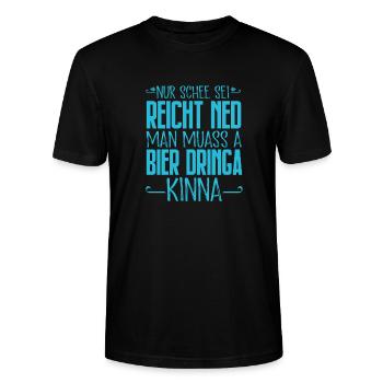 Bayrischer Spruch - Stanley/Stella Unisex Bio-T-Shirt CRAFTER - Schwarz - Vorne - Alina (178cm) & Michal (187cm)