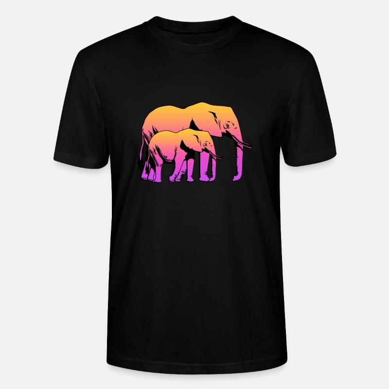 elephant - Stanley/Stella CRAFTER Unisex Organic T-Shirt - black