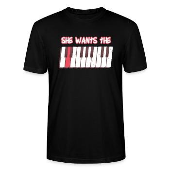 Piano Piano Electric Piano Piano Standing Piano - Stanley/Stella CRAFTER Unisex Organic T-Shirt - black - Front - Alina (178cm) & Michal (187cm)