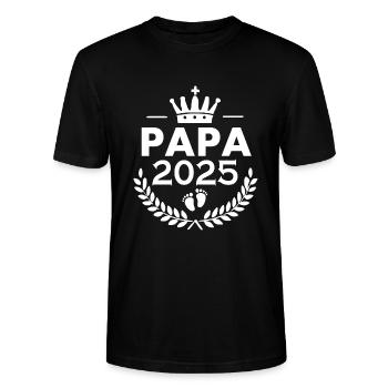 Papa 2025 - T-shirt bio CRAFTER Stanley Stella Unisexe - noir - Devant - Alina (178cm) & Michal (187cm)