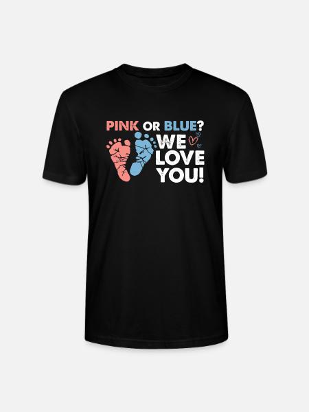 Pink or Blue We love you Schwangerschaft Baby - Stanley Stella CRAFTER unisex økologisk-T-shirt - sort