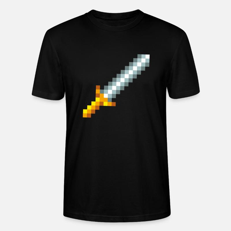 Rétro 8-bit Pixel Épée - T-shirt bio CRAFTER Stanley Stella Unisexe - noir