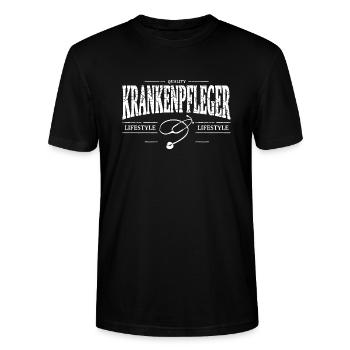Krankenpfleger - Stanley/Stella Unisex Bio-T-Shirt CRAFTER - Schwarz - Vorne - Alina (178cm) & Michal (187cm)