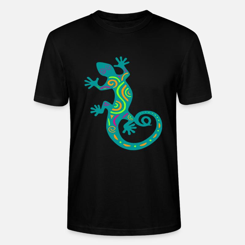 Gecko dessin coloré - T-shirt bio CRAFTER Stanley Stella Unisexe - noir