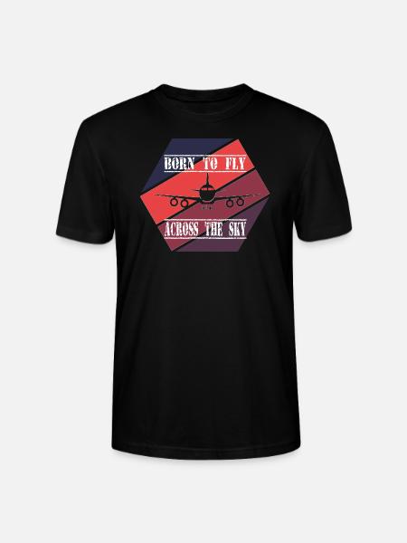 Pilot Airplane Flying Runway - Stanley/Stella CRAFTER Unisex Organic T-Shirt - black