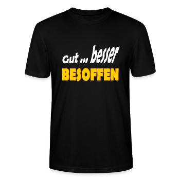Gut Besoffen Alkohol - Stanley/Stella Unisex Bio-T-Shirt CRAFTER - Schwarz - Vorne - Alina (178cm) & Michal (187cm)