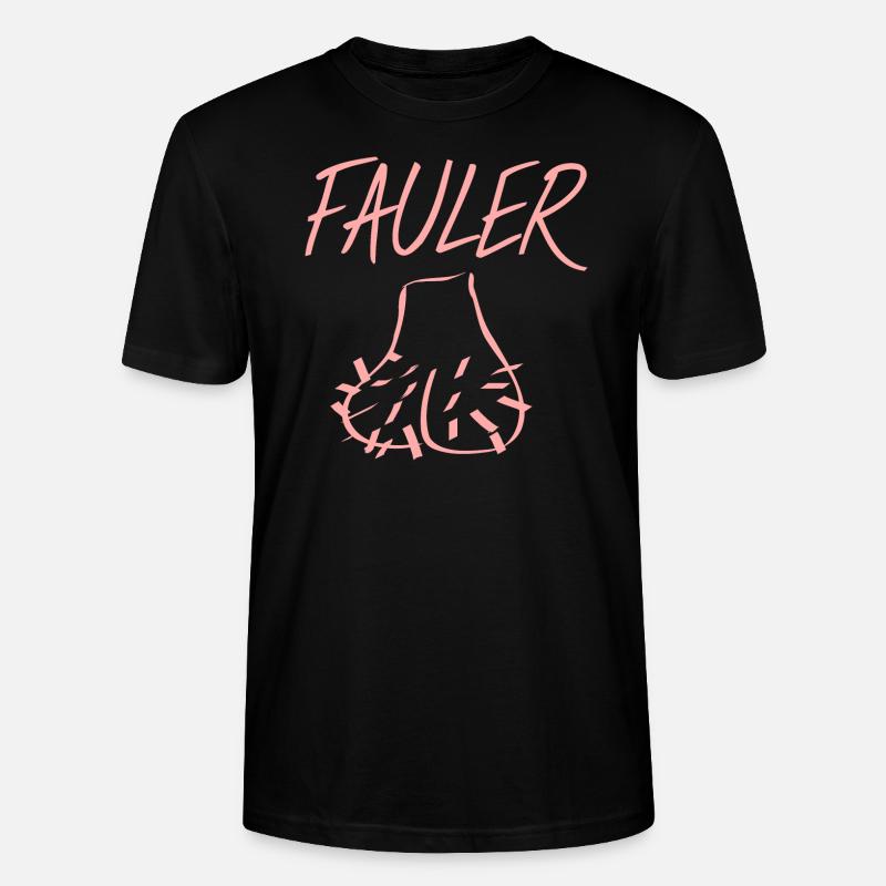 Fauler Sack Geschenkidee pink witzig - Stanley/Stella Unisex Bio-T-Shirt CRAFTER - Schwarz