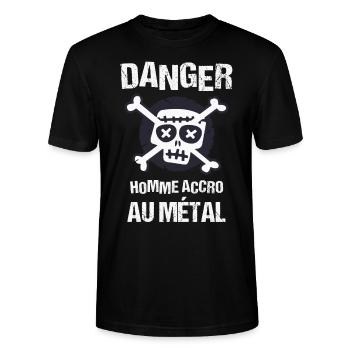 Métalleux cadeau drôle musique métal - T-shirt bio CRAFTER Stanley Stella Unisexe - noir - Devant - Alina (178cm) & Michal (187cm)