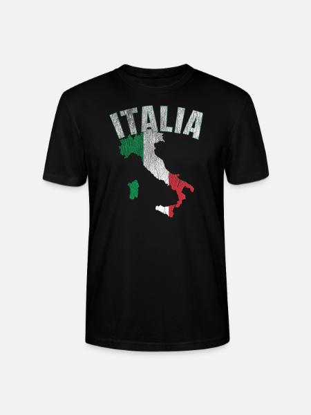 Italia Italy Flag - Italien Flagge - Stanley Stella CRAFTER unisex økologisk-T-shirt - sort