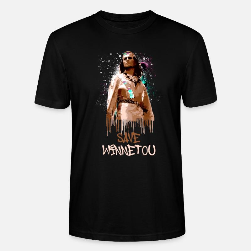 save winnetou,winnetou,indien,illustration - T-shirt bio CRAFTER Stanley Stella Unisexe - noir