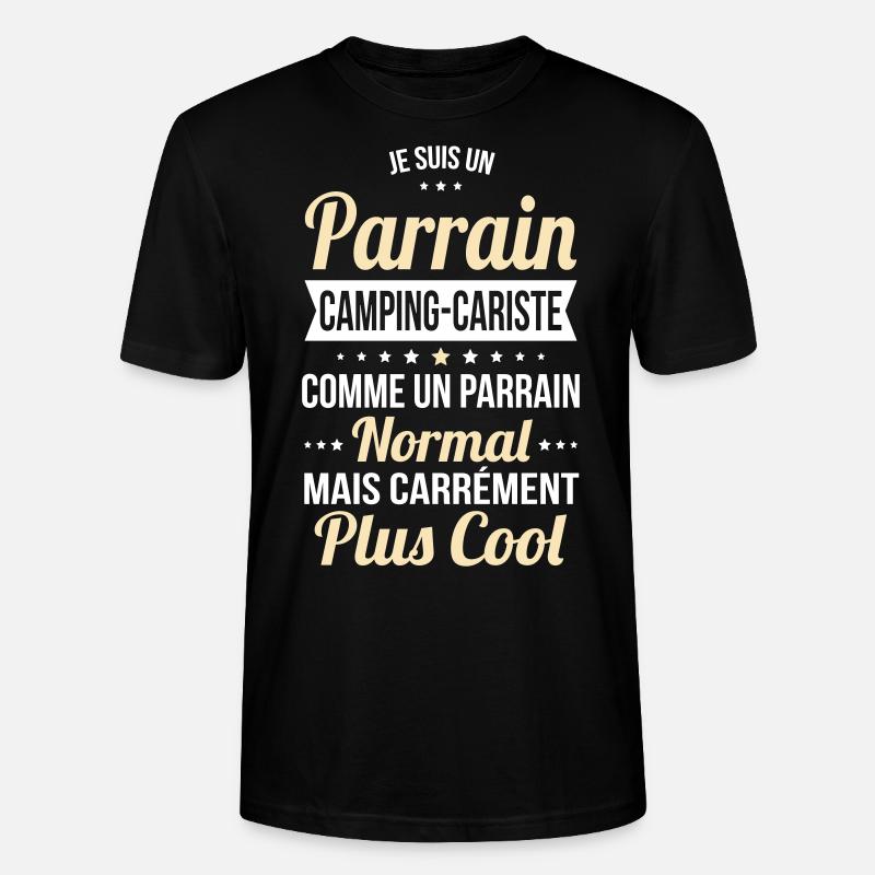 Parrain camping-cariste plus cool - T-shirt bio CRAFTER Stanley Stella Unisexe - noir