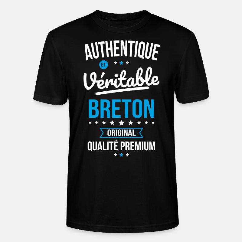 Authentique et véritable Breton - Original - T-shirt bio CRAFTER Stanley Stella Unisexe - noir