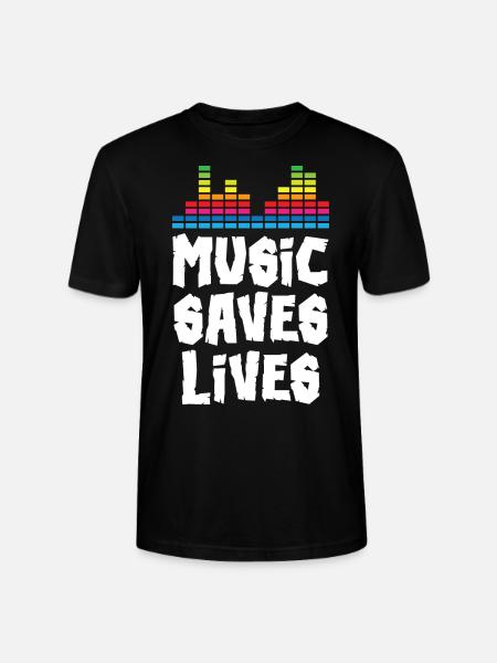 Music Saves Lives - Stanley/Stella CRAFTER Unisex Organic T-Shirt - black
