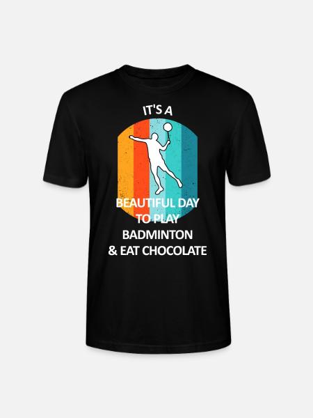 Badminton Badminton Badminton Player Chocolate - Stanley/Stella CRAFTER Unisex Organic T-Shirt - black