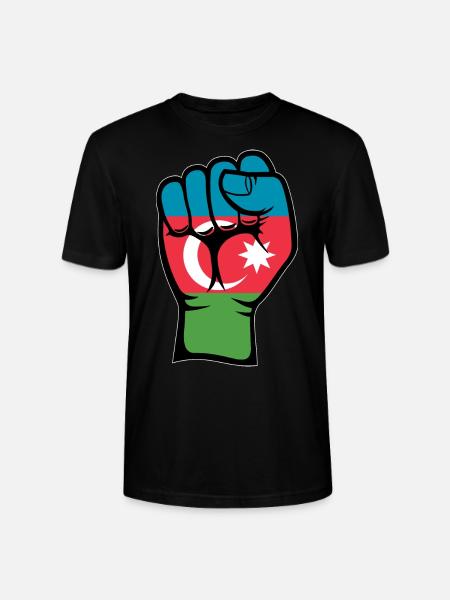 Azerbaijan Flag Fist Hand Symbol - Stanley/Stella CRAFTER Unisex Organic T-Shirt - black