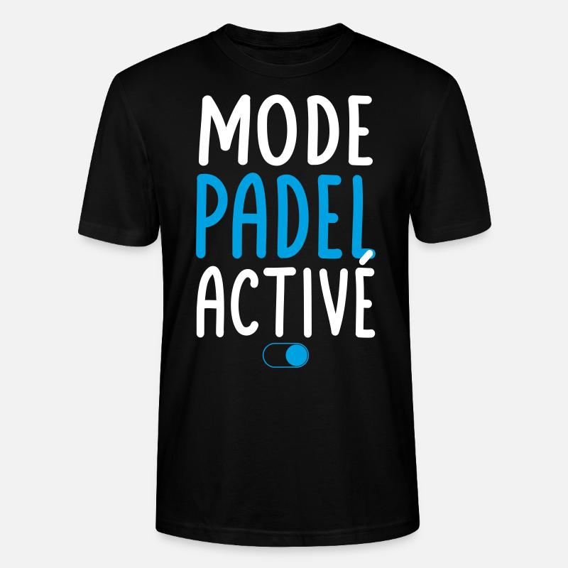 Mode Padel activé - Idée cadeau - T-shirt bio CRAFTER Stanley Stella Unisexe - noir
