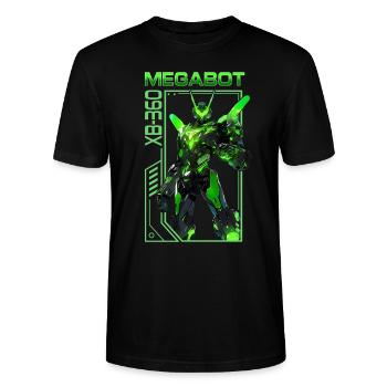 Spielkonsole MegaBot XB-360 – Anime Shirt - Stanley/Stella Unisex Bio-T-Shirt CRAFTER - Schwarz - Vorne - Alina (178cm) & Michal (187cm)