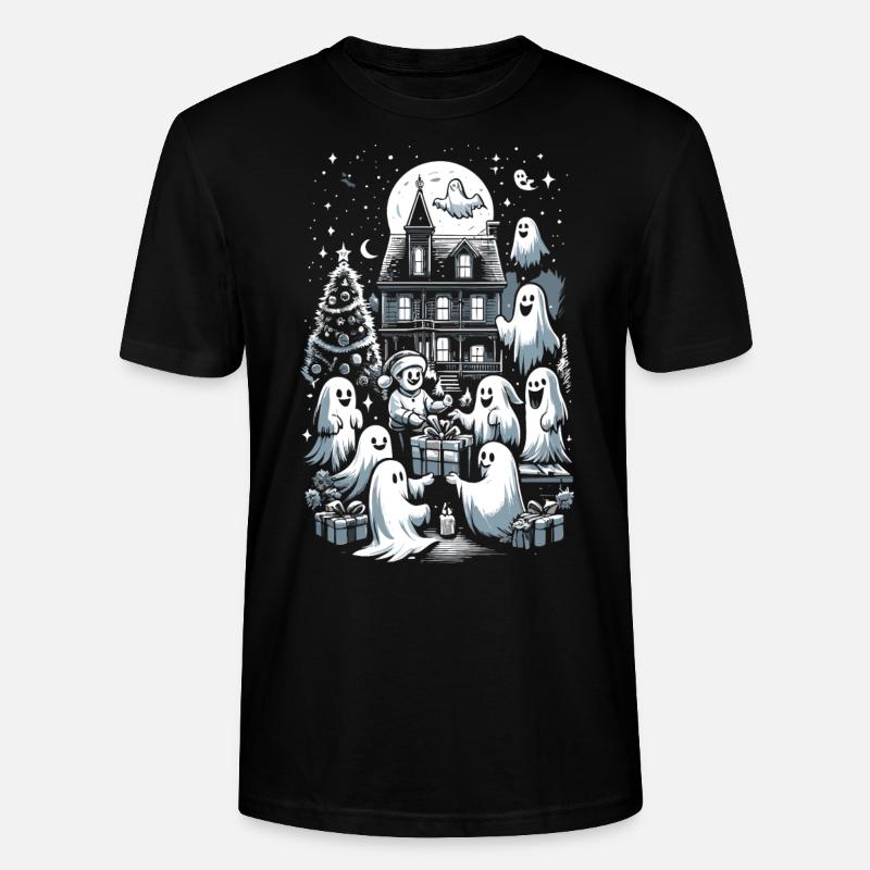 Ghostly Gift Exchange Ghostly Christmas - Stanley/Stella CRAFTER Unisex Organic T-Shirt - black