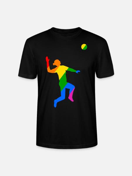 Rainbow Jump in Volleyball - Stanley/Stella CRAFTER Unisex Organic T-Shirt - black