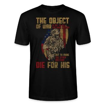 Krieg Flagge Sieg Demonstration - Stanley/Stella Unisex Bio-T-Shirt CRAFTER - Schwarz - Vorne - Alina (178cm) & Michal (187cm)