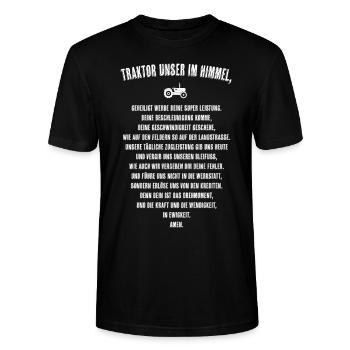 Traktor unser im Himmel... - Stanley/Stella Unisex Bio-T-Shirt CRAFTER - Schwarz - Vorne - Alina (178cm) & Michal (187cm)