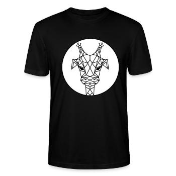 Geo-giraffe - Stanley/Stella CRAFTER Unisex Organic T-Shirt - black - Front - Alina (178cm) & Michal (187cm)