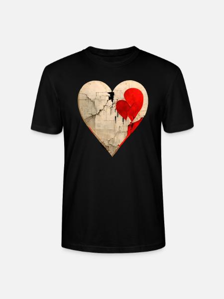 BROKEN HEART - Stanley/Stella CRAFTER Unisex Organic T-Shirt - black