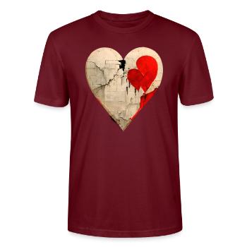 GEBROKEN HART - Stanley/Stella Uniseks bio-T-shirt CRAFTER - bourgognerood - Voor - Alina (178cm) & Michal (187cm)