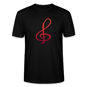 Notenschlüssel - Stanley/Stella Unisex Bio-T-Shirt CRAFTER - Schwarz - Vorne - Alina (178cm) & Michal (187cm)