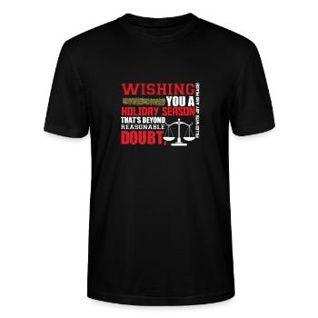 Christmas Greetings Gift For Lawyer Shirt - Stanley/Stella CRAFTER Unisex Organic T-Shirt - black - Front - Alina (178cm) & Michal (187cm)