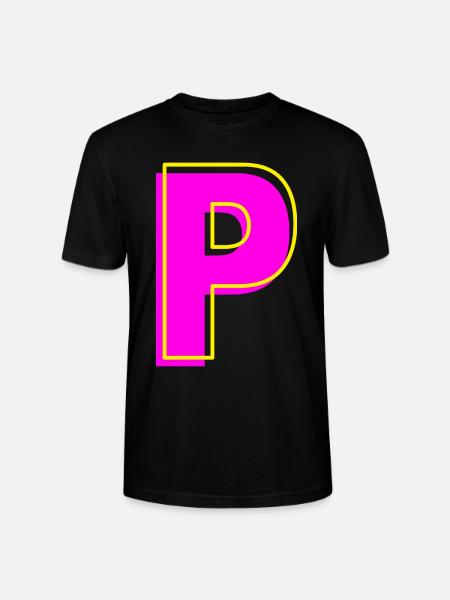 P - Your Name - Your Letter - Stanley/Stella CRAFTER Unisex Organic T-Shirt - black