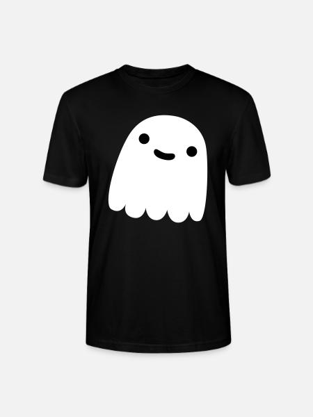 ghostie in white smiling - Stanley/Stella CRAFTER Unisex Organic T-Shirt - black
