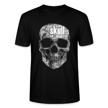 Totenkopfmotiv "skull" - Stanley/Stella Unisex Bio-T-Shirt CRAFTER - Schwarz - Vorne - Alina (178cm) & Michal (187cm)