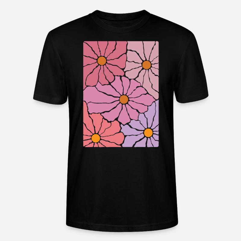 Boho Flora Blumen - Stanley/Stella Unisex Bio-T-Shirt CRAFTER - Schwarz