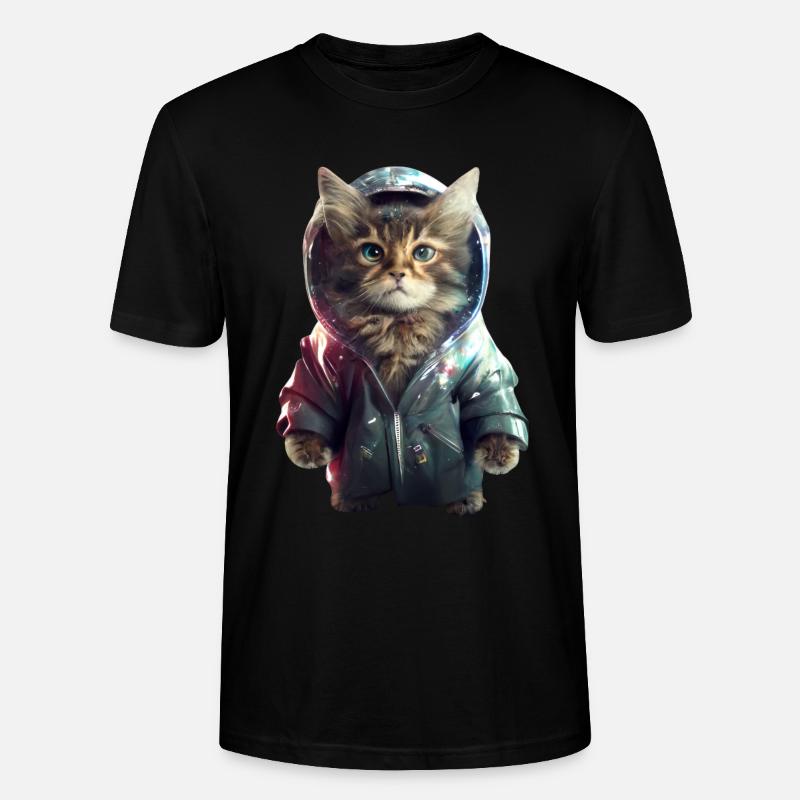 Chat de l’espace - T-shirt bio CRAFTER Stanley Stella Unisexe - noir