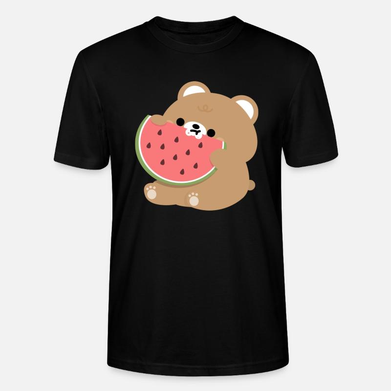 Ours brun Pastèque - T-shirt bio CRAFTER Stanley Stella Unisexe - noir